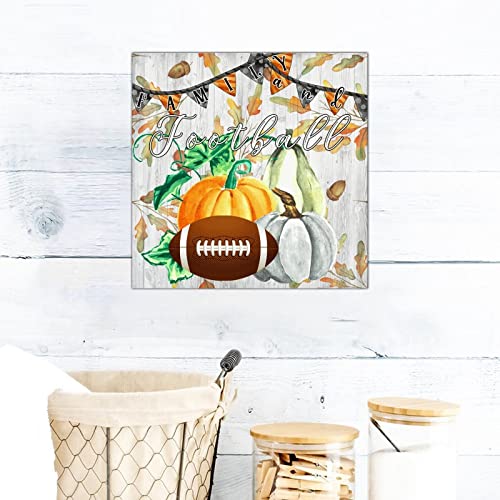 Panneau mural en bois famille football, cadeau idéal avec citrouille d'automne et tournesol