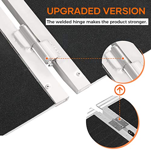 3Ft Wheelchair Ramp,Non-Slip Portable Aluminum Ramp For Wheelchairs Single Fold 600Lbs For Steps Stairs And Thresholds，Stairs, Doorways, Scooter (28.2" W X 35.8" L) (Non-Skid 3Ft) #TOP2