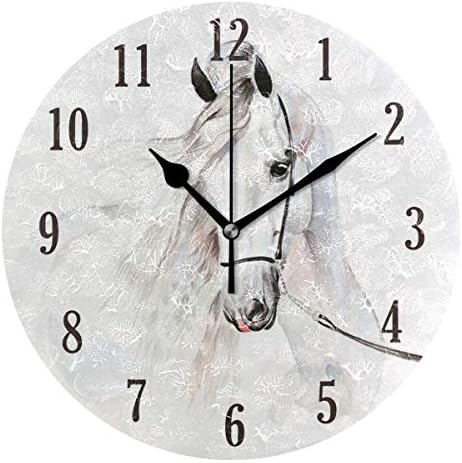 Mnsruu Round World Map Sunset Wall Clock Silent Non Ticking Operated Accurate Sweep Movement,Decorative for Living Room, Bedroom, Office