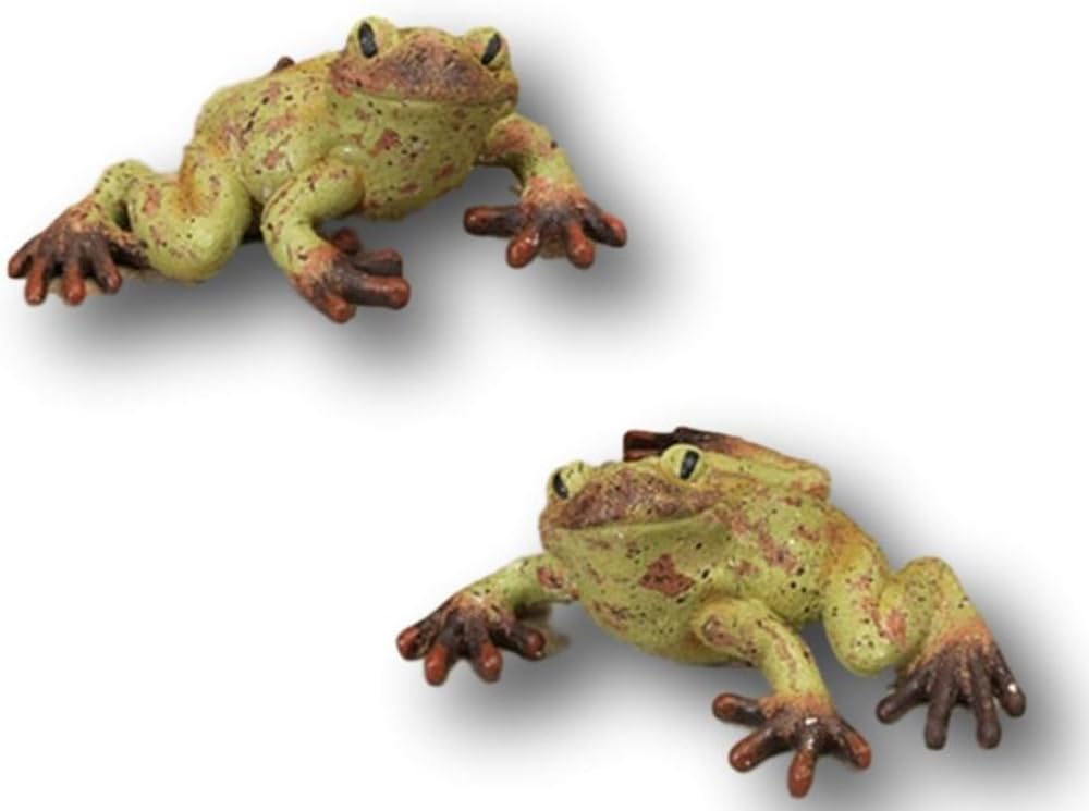 Two 6.5" Sweet Garden Patio Rainforest Style Frogs ~ Made of Resin