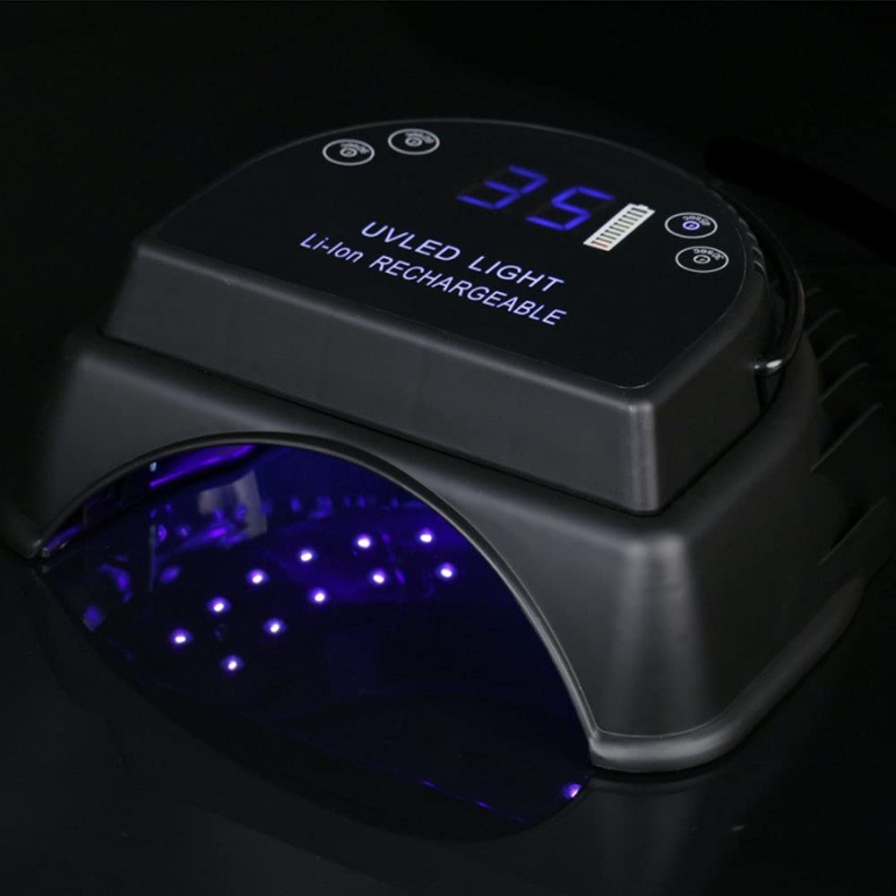 64W akumulatorowa bezprzewodowa lampa do żelu do paznokci Pro LED utwardzająca suszarka lekka maszyna do polerowania paznokci, bezprzewodowa lampa do paznokci z uchwytem do podnoszenia czujn