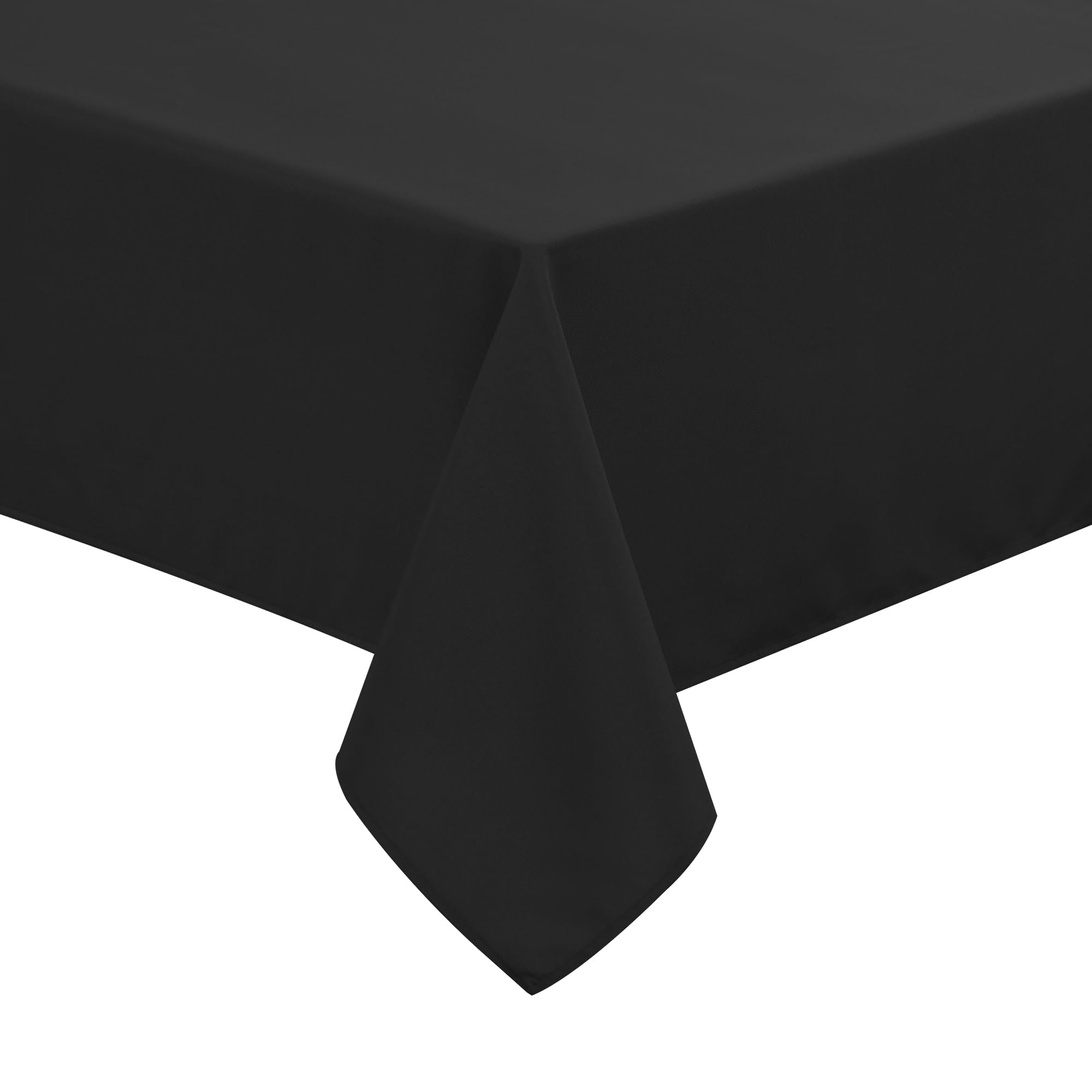 JIUZHEN Black Rectangle Polyester Table Cloth, Stain Resistant Waterproof Tablecloth for Dining Room Tables, Parties, Wedding, 54 * 80 Inch - 2