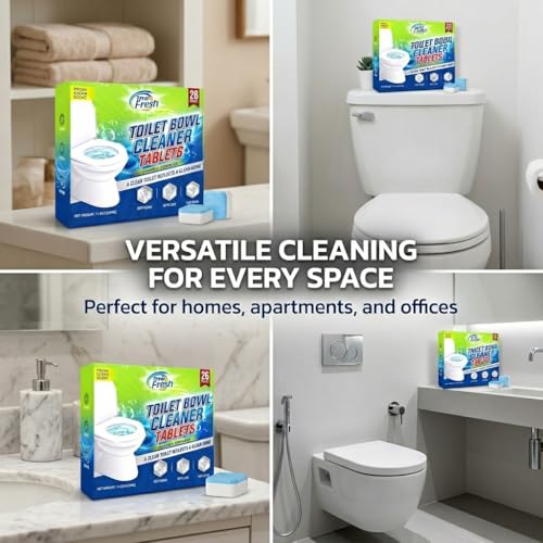Image of True Fresh Toilet Bowl Cleaner Tablets, 26 Pack, Septic Safe, Ocean Scent | Bleach-Free Deodorizer & Stain Remover Toilet Cleaning Tablets - Drop-In Toilet Bowl Tabs for Fresh, Clean Results