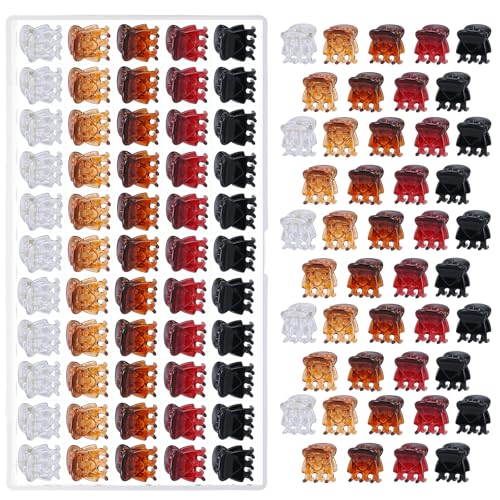 60 Stück Kleine Haarspangen 5 Farben Kralle Haarspangen Mini Haarklammern Haaraccessoires für Damen Mädchen Kinder