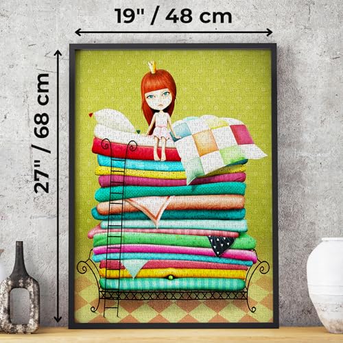 1000 Piece Jigsaw Puzzle for Adults - Fairytale Princess & The Pea, Patchwork Quilts | Matte Anti-Glare Finish | Fun & Challenging Puzzle | 27x19 in | Unique Gift | Enjoy - image 2