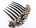 Side French Twist Comb Decorative Wedding Ornament Along Top with Stone (Green)
