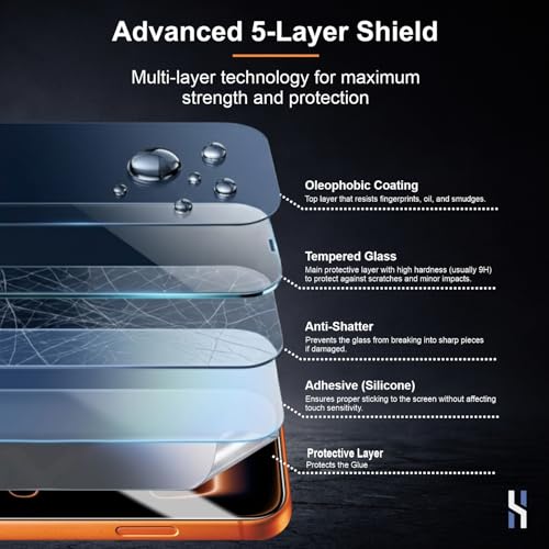Image of Tempered Glass for iPhone 17 Pro Max Military Grade 9H Screen Guard, Anti-Scratch, Shatterproof, Edge-to-Edge Full Coverage - Black Border