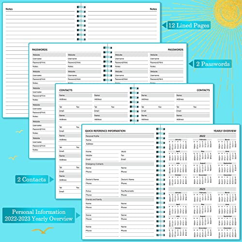 Planner, Daily Planner With To Do List, Hourly Appointment, Contacts And Passwords, Undated, Day Planner For College Students And Work, Flexible Cover, Elastic Closure, Inner Pocket, A5 (Blue) #TOP1