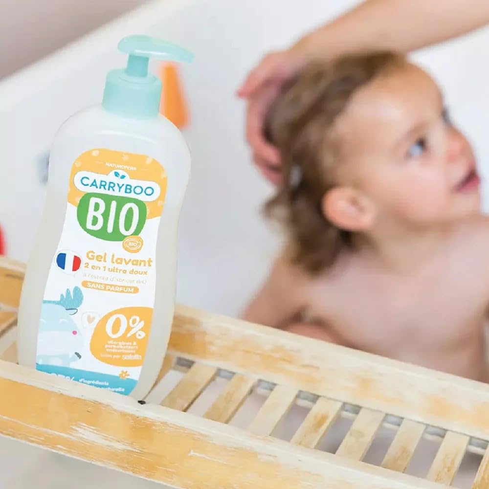 Gel Lavant 2 en 1 ultra doux à l'extrait d'abricot Bio Flacon pompe 500ml