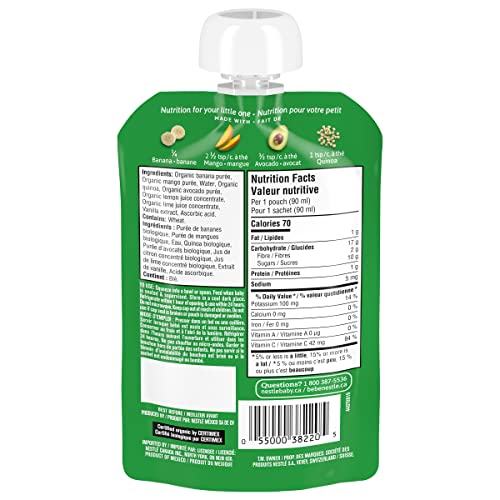 GERBER Organic Baby Purée, Banana Mango Avocado Vanilla Quinoa, Baby Food, Case of 12, 1 L - Image 3