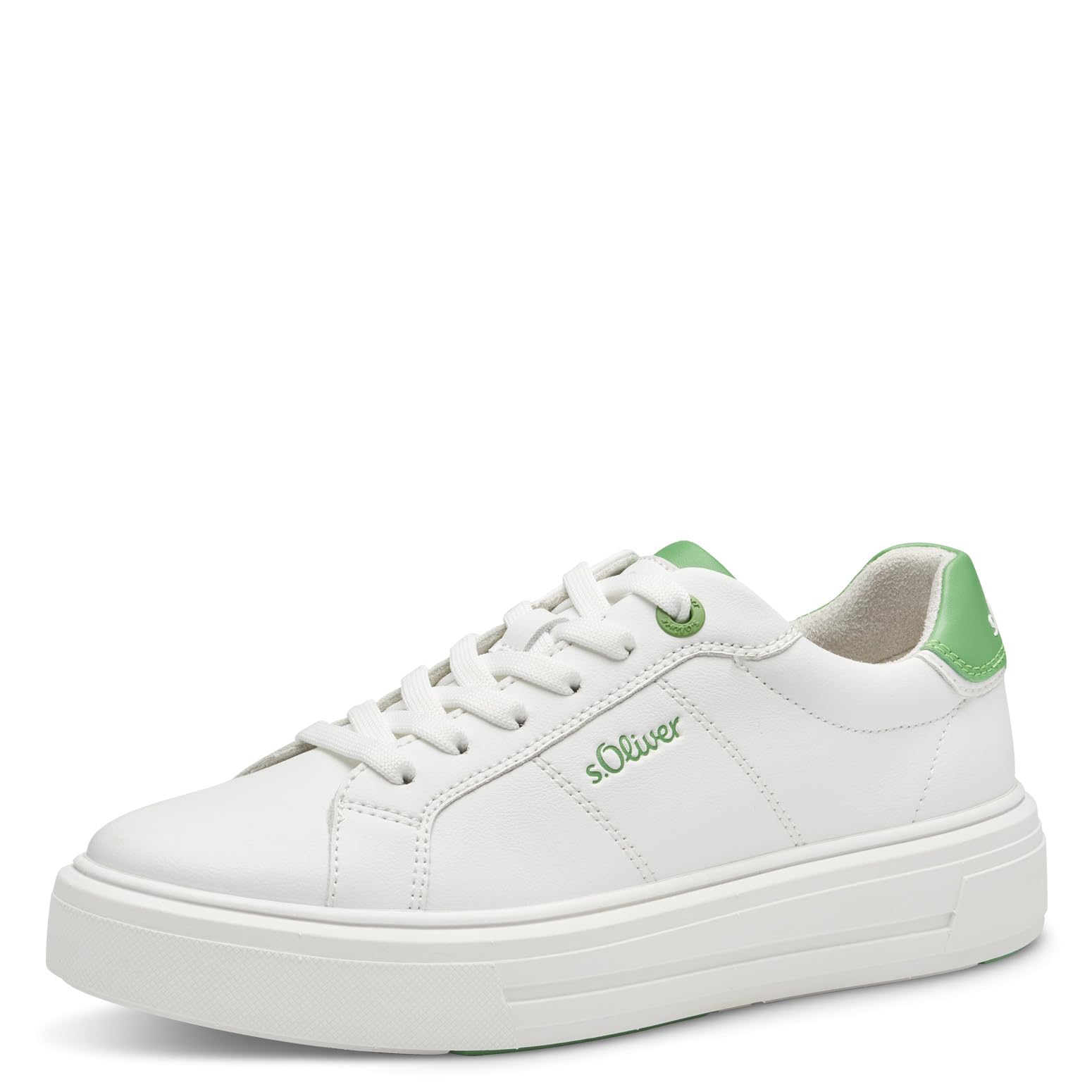 s.Oliver Women's 5-23635-42 Trainers, White Green, 6.5 UK