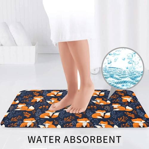 Tapis de salle de bain absorbant et antidérapant motif renard mignon - 6
