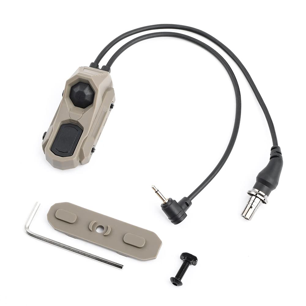 Double Port SF et commutateur de prise 2.5 MM Interrupteur de torche,M300 M600 et PEQ DBAL Series Lampe de poche double presseur pour Mlok Keymod 20mm Picatinny Rail (Bronzer)