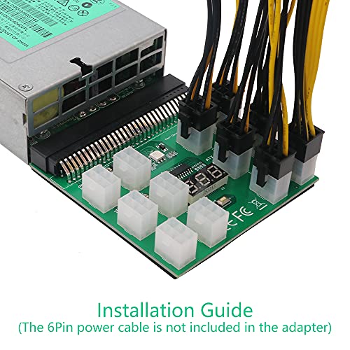 1 Adattatore per schede Breakout per alimentatori DPS-1200FB/QB PCI-E 6Pin Aggiungere 2PSU Mining BTC con PCI-e 6X 6Pin a 6+2Pin PCI-e Cavo di Alimentazione Verde - Alimentatore - Immagine 2