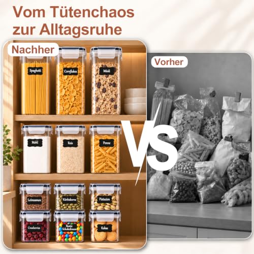 GoMaihe Vorratsdosen 25 Set Aufbewahrungsbox Küche Organizer, Luftdicht Vorratsbehälter Plastik mit Deckel… – Ansicht 4