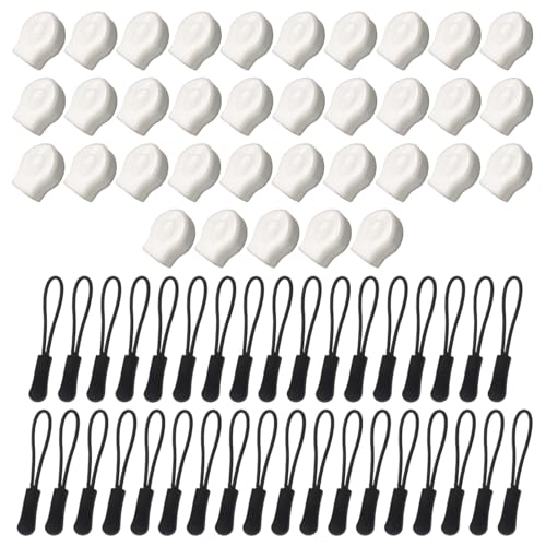 Tirador Cremallera 35 Piezas Tiradores de Cremallera Cremallera para Chaqueta Cremalleras Carro Cremallera Desmontable Adecuado para Chaquetas p Maletas Mochilas 35 Correas con Cremallera Incluidas