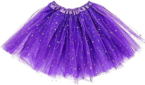 Yolev Jupes Tutu En Tulle élastique à 3 Couches Avec étoiles à Paillettes, Style Rétro Des Années 80, Jupe Pour La Course (bleu Roi), Bleu Marine, Taille Unique