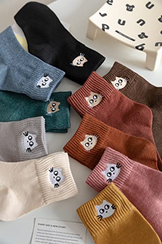 Digoon 5 Pairs Cat Socks Women,Animal Cute Socks For Women,Ankle Socks For Women,Funny Christmas Gifts For Cat Lovers (Black & White) #TOP6