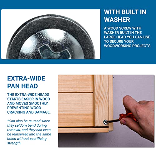 100 Pack Rok Hardware #8 X 1/2" (12.7Mm) Standard Thread Truss Head Screws Wood Work Mdf Zinc, Roks8X12Tpsz #TOP2