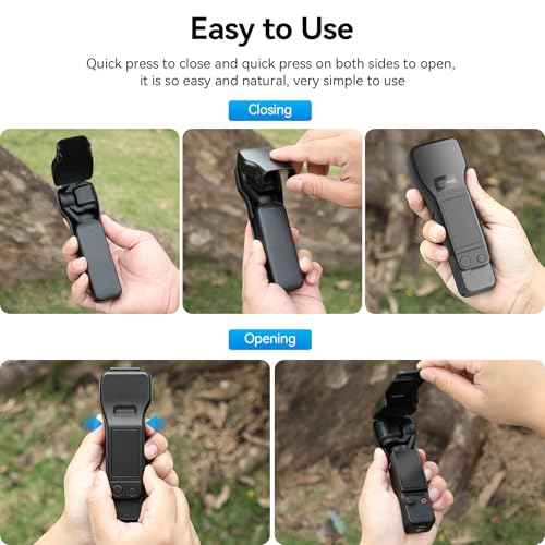 Image of AMAZEAR Gimbal Screen Protective Cover for DJI OSMO Pocket 4 /3 /Xtra Muse, Pocket4 Accessories Portable Lens Cap Hard Case with Soft Lining for Carry /Protection /Storage, Quick Open /Close, Black