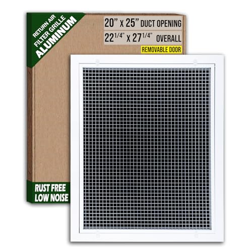 Fits 20x25 Duct Opening Aluminum Eggcrate Return Air Grille