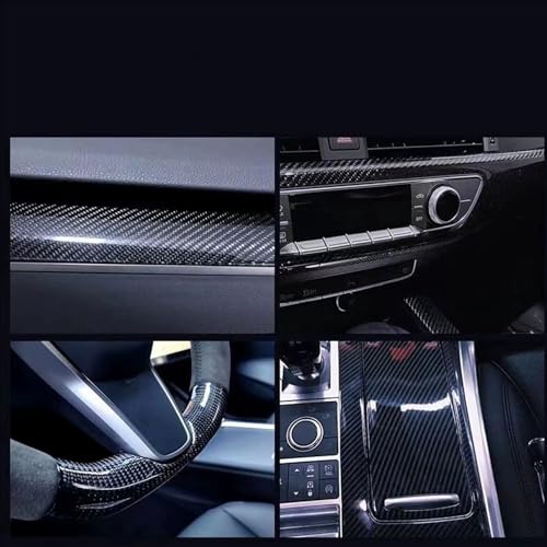 Image of 6D Carbon Fiber Vinyl Self Adhesive Film Wrap Roll Bubble Free Air Release Technology DIY Wrap Film for Motor Interior (1ft x 3ft, Black)