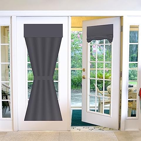 Maritown No Drill Blackout French Door Curtains Cover