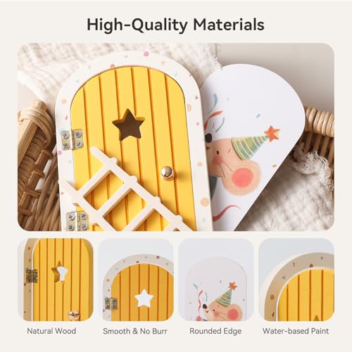 Miniatura 2 de Balancex Puerta Del Ratoncito Pérez Decorativa Que Se Abre Con Buzón Para Dientes Y Escalera Kit Mágico Infantil Para Caída Del Diente Decoración Infantil Creativa