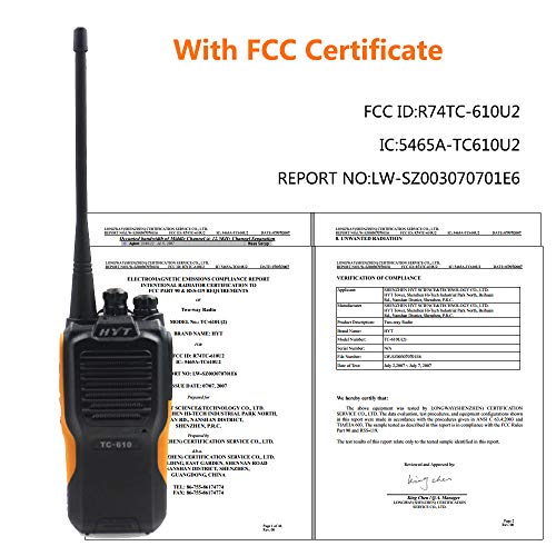 HYT TC-610 IP66 Waterproof Dustproof TC610 VHF136-174MHz Two-Way Radio+Programming Cable