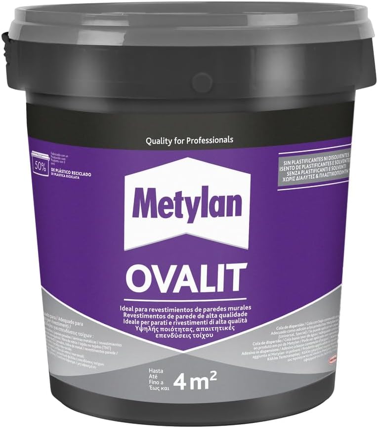 Metylan Ovalit TM Colla Per Carta Da Parati | Pronta All'Uso Per Tessuti E Tela Di Vetro | Secchio 5kg - Foto 10