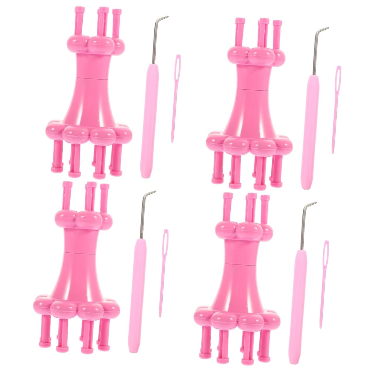 VILLCASE 4 Sets Professional Yarn Knitter Crochet Machine Accessory Set for Beginners