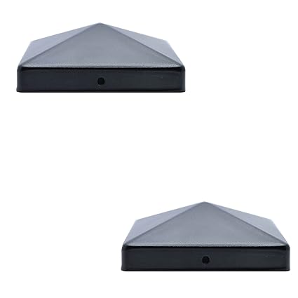 2 pcs True?44?inch?Black?Aluminum?Pyramid?Fence?Post?Top/?Post?Cap/Aluminum?Post?Caps?Perfect?for?Real?4