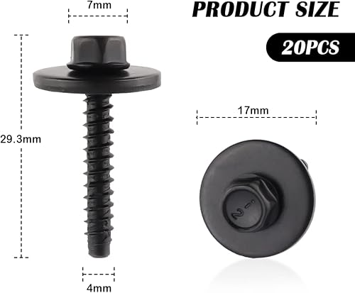 Miniatura 2 de 20 piezas de sujetadores para defensa de automóviles, retenedores para guardabarros, tornillos para cubierta de defensa para instalación apretada,