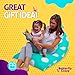 Butterfly Craze Bean Bag Chair Cover (Stuffing Not Included) – Toddler Toy Organizer – Fill with Stuffed Animals to Create a Jumbo, Comfy Floor Lounger for Boy’s or Girl’s Bedroom – Aqua Polka Dots