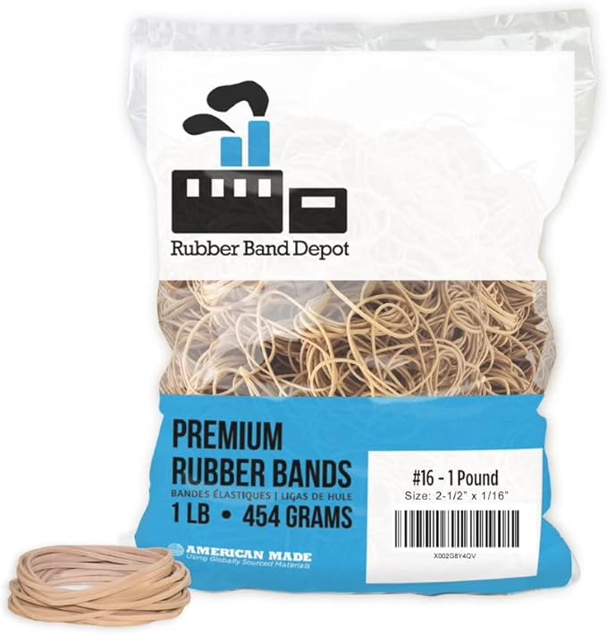 Rubber Bands, Size 16, Rubber Band Depot, Approximately