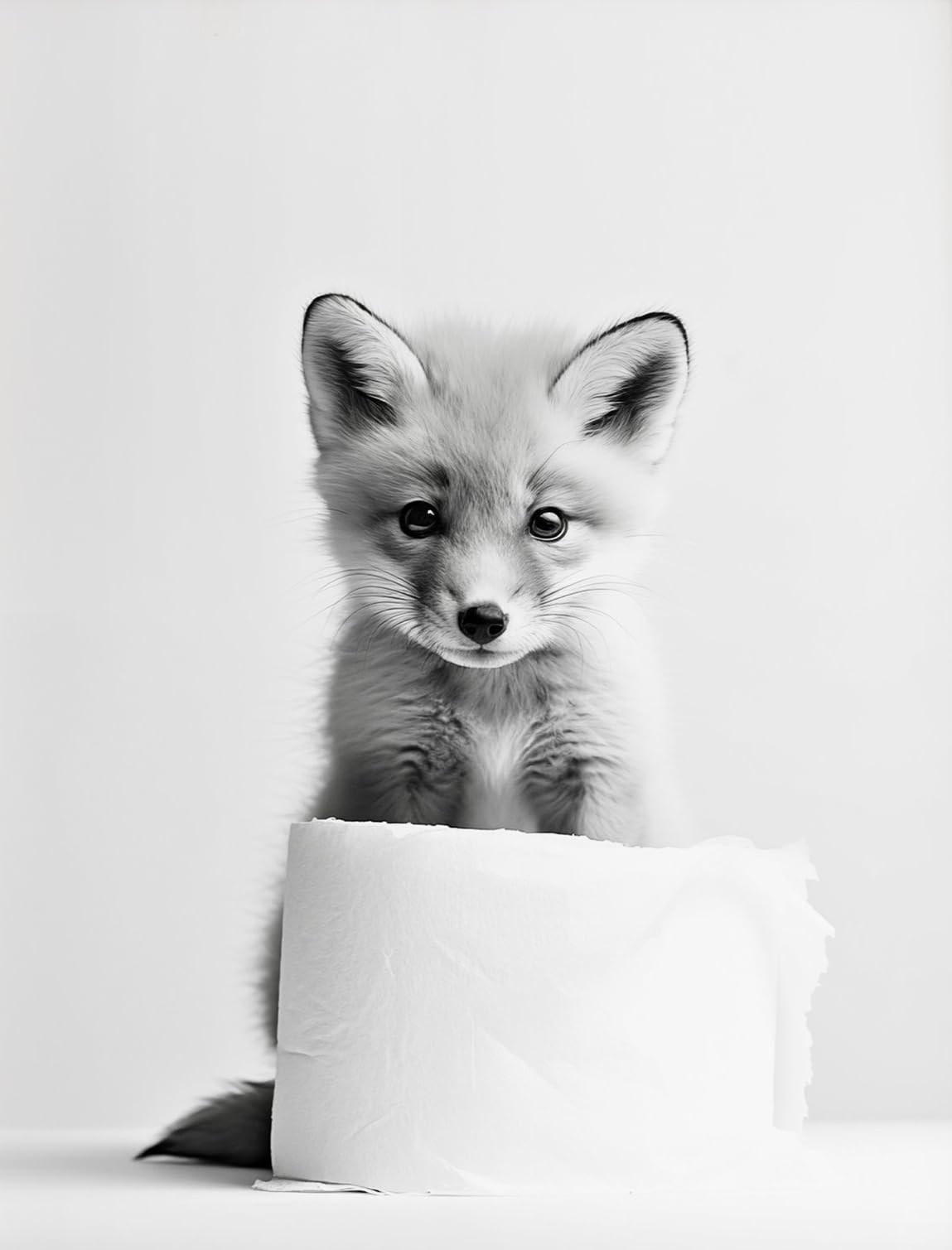 Affiche Murale Noir et Blanc Humour Animaux 40x50 Poster WC Deco Salle de Bain Toilette Humoristique
