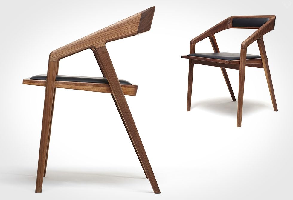 Image of Furniture Solid Wooden Modern Dining Chair with Arms, Upholstered Cushioned Seat, Walnut Finish seat Color Off (Black Set Off 2)