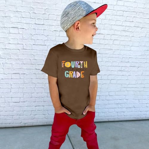Kids First Day of Fourth Grade Back to School T-Shirt 2025 Stylish Boys Girls Preschool Short Sleeve Funny Outfits4