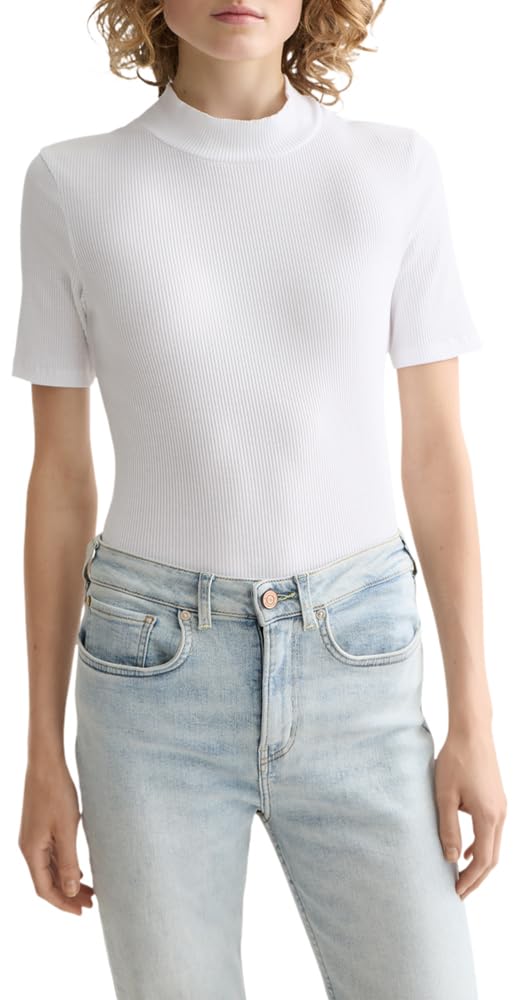 Scotch & Soda Damen Rib Mock Neck T-Shirt