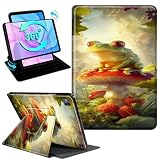 Gmeyutqy Case for iPad Pro 13 Inch (M5/M4) 2025/2024, 360 Degree Rotating Swivel Stand Flip Leather Cover, Multiple Angles, Auto Sleep/Wake, Frog Mushroom