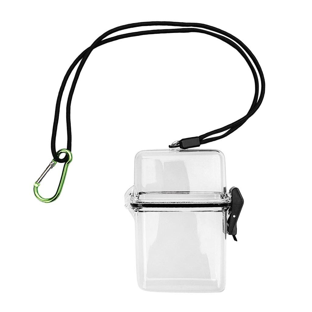 Homyl Premium Taucherei Tauchei Aufbewahrungsbox wasserdicht Dry-Box Trockenbox Transportbox Tragebox mit Befestigungsschnur Karabiner - Transparent