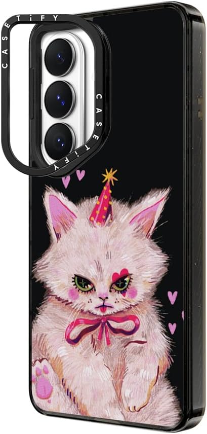 CASETiFY Impact Ring Stand Galaxy S26+ Case [150° Kickstand / 6.6 ft Military Grade Protection/Magnetic Compatible] - Clown Kitty - Clear Black
