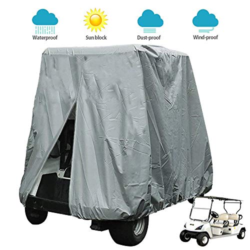 FLYMEI Golf Cart Covers 4 Passenger, Waterproof 420D Golf Cart Cover for EZ