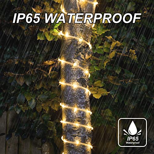 Joiedomi 3X120Led Warm White Rope Lights 46Ft 8 Modes String Lights Battery Operated Outdoor Waterproof Fairy Lights Dimmable/Timer With Remote For Camping Party Garden Bedroom Christmas Decoration #TOP1