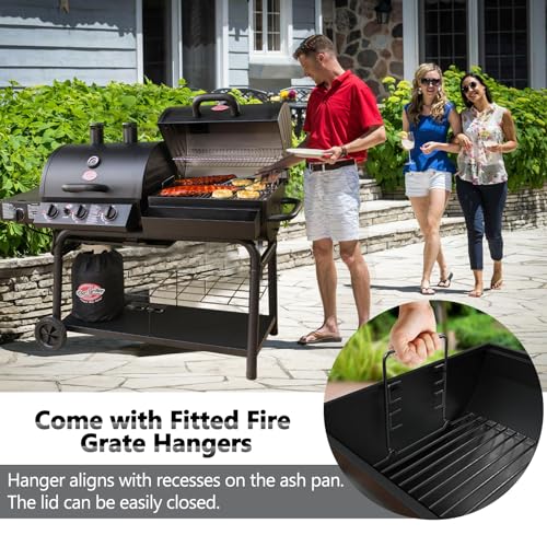 Image of Criditpid 23.62 inch- 42 inch Adjustable Ash Pan for Char Griller 5050 5650 2121 5072 3001 2828 2123 2823 2929, Grill Charcoal Tray Ashpan Replacement Parts for Royal Gourmet, Oklahoma Joe's Charcoal Grills
