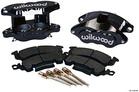 NEW WILWOOD BLACK D52 BIG GM BRAKE CALIPERS & PADS, FRONT, 2 PISTONS, FOR 1.28" ROTORS