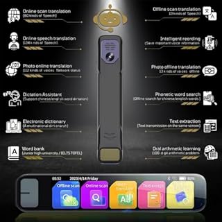 Chat Gpt Pen - Penna Intelligente per scansione Ai - Penna Intelligente Ai per traduzione in Tempo Reale - Traduttore Scanner Portatile - Scanner di Testo e Oltre 60 traduzioni Offline con HD Touchsn