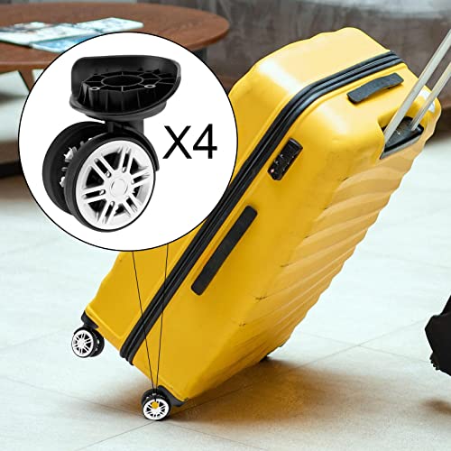 Baoblaze 4 Pieces 360 Swivel Luggage Wear Resistant Wheel Suitcase Replacement Repair Wheels Dual Roller Bearing Caster Roller (Yj-002 Black) #TOP1