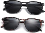 ZENOTTIC Polarized Sunglasses for Women Men: Retro Shades Round | Square Frame UV Protection 2 Pack
