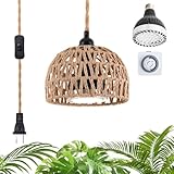 Cofiveevo Hanging Grow Lights for Indoor Plants, Full Spectrum, with Timer and 15FT Power Cord, 30W Pendant Plant Lights for Indoor Growing, Garden, Flowers, Greenhouse (4000k, Weaving Style)